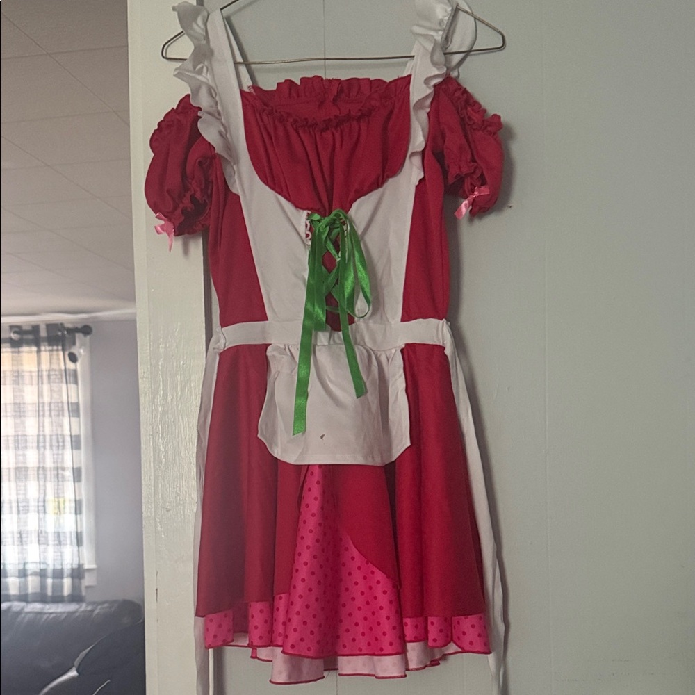 Leg Avenue Red and White Costume with Green Accents